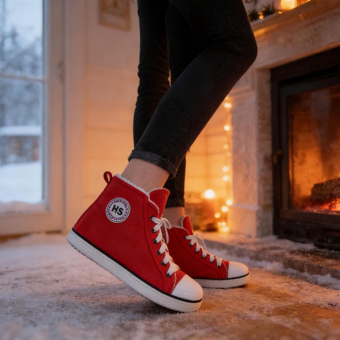 Women'S Warm Winter Plush Indoor House Outdoor Sneaker Slippers Boots