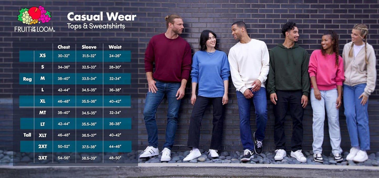 Men'S Eversoft Fleece Crewneck Sweatshirts, Moisture Wicking & Breathable, Sizes S-4X