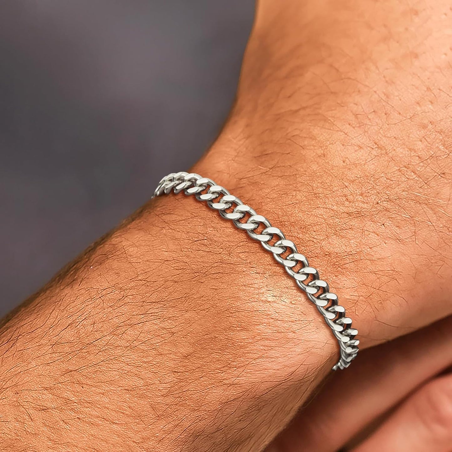 925 Sterling Silver Cuban Link Bracelet for Men, 5MM Cuban Chain Bracelet Diamond Cut 14K Gold Plated Bracelets Gifts for Boyfriends Father Husband
